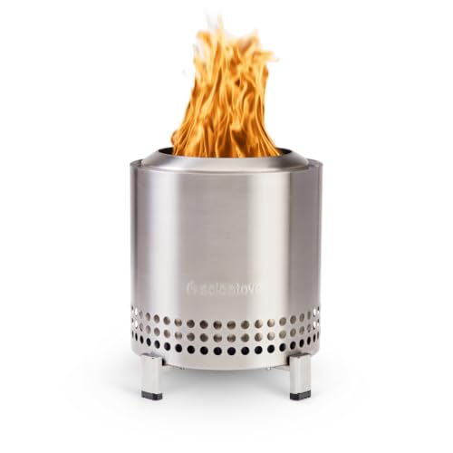 Solo Stove Mesa XL 7" Tabletop Fire Pit with Stand | Wood & Pellet Fueled | Smokeless Design, Stainless Steel, Includes Stand, Wood, Pellet Fueled, Portable, 2.3 lb, Ideal for Camping, Patio & Outdoors - color: Stainless Steel, size: Mesa XL