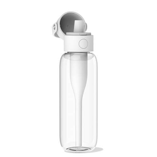 Aquagear Water Filter Bottle BPA-Free, 22oz Capacity, Removes Chlorine, PFOA/PFOS Forever Chemicals, 40 Gallon Filter Life, White - color: White