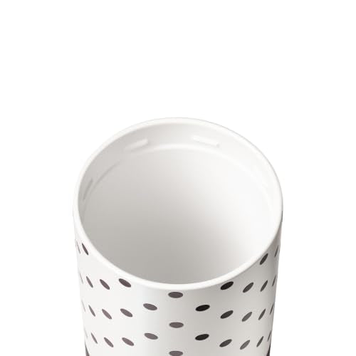 BrüMate Strova 18oz 100% Leakproof Insulated Coffee Mug | Ceramic-Lined Interior | Built-In Silicone Sleeve for Travel | Locking Flip Lid (Polka Pearl) - color: Polka Pearl