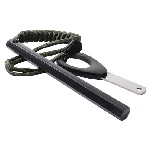 Ferro Rod Fire Starter, 6 inch X 1/2 inch Flint and Steel Fire Starter Kit with Paracord Lanyard Handle and Striker, Emergency Survival Tool for Your Hiking, Backpacking, Campfires and Camping