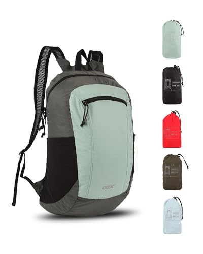 GOX Foldable 20l Backpack For Travel Lightweight Hiking Packable Daypack for Men Travel Camping Outdoor Bag Women (Jade) - color: Jade