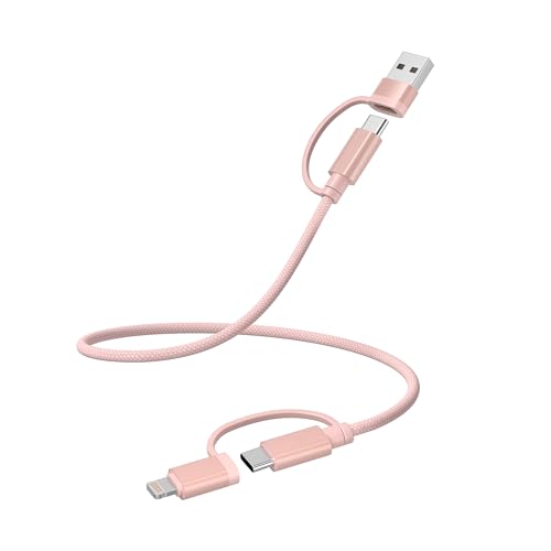 Basesailor 4 in 1 USB C to USB C Cable 1ft,60W Fast Charging Multi Charger - color: Pink, size: 1FT/0.3M