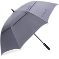 G4Free 47/54/62/68/72 Inch Golf Umbrella Windproof Auto Open Large Umbrella | Oversized Stick Umbrella, Extra Large, Vented Double Canopy, Waterproof 210T Pongee Fabric, Fiberglass Frame, EVA Foam Handle - color: Grey, size: 54 inch