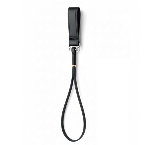 Genuine Leather Cane Wrist Strap – Adjustable Hook-and-Loop Attachment, Fits Most Standard Walking Canes. - color: Black