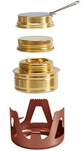 Mini Alcohol Backpacking Stove, Lightweight Brass Spirit Burner with Aluminium Stand for Camping Hiking and Picnic - color: Brown