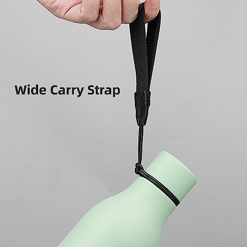 Konokyo 18 oz Insulated Stainless Steel Metal Water Bottle with Strap - color: Macaron Green, size: 18 Ounces
