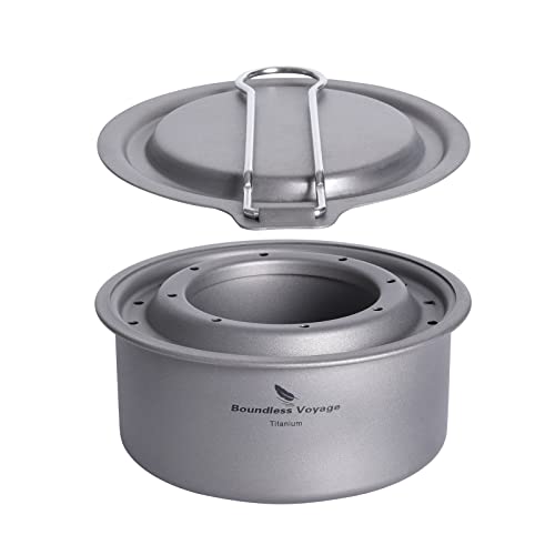 Boundless Voyage Titanium Alcohol Stove Spirit Burner with Fire Cover Outdoor Wood Stove with Stands Brackets Camping Multi-Fuels Ultralight Backpacking Stove (Stove Only) - color: Stove Only