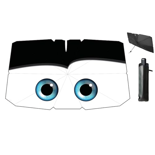 Windshield Sun Shade Umbrella for Car Front Window Sun Visor for Windshield Car Summer Accessories Protect Interior from UV Rays & Heat for Sedan, Compact SUV, Hatchbacks 57"*31" - color: Eyes