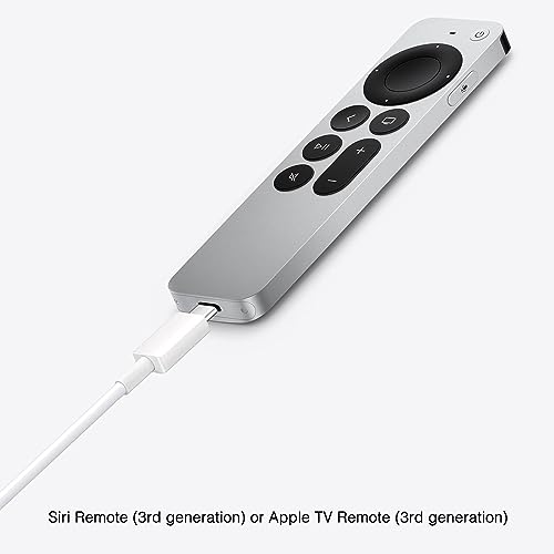 6FT USB C Apple TV Remote Cable for Apple TV Remote (3rd Gen), 4th Gen, Siri Remote (3rd Gen), 4K Remote (3rd Gen), iPhone 17 16 15, 17/16/15 Pro Max,17Air, 16 15 Plus Car Charger Cable Replacement - color: White, size: 6FT, style: USB A to USB C (for 17/