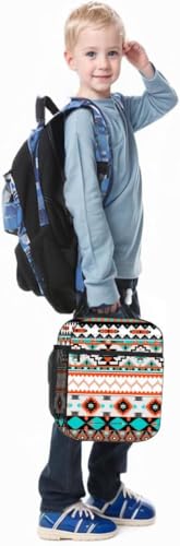 Pardick Aztec Pattern Tote Lunch Box Insulated Lunch Bag Tote Cooler Freezable Meal Prep Bag Waterproof Leakproof Cooler Lunch Container For Picnic Office - color: Aztec