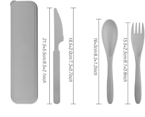 Portable Travel Utensils for Daily Use (Grey, Purple, Dark Green, Orange) - color: Grey, Purple, Dark Green, Orange