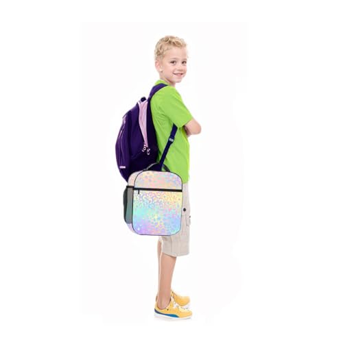Pardick Neon Leopard Print Tote Lunch Box Insulated Lunch Bag Tote Cooler Freezable Meal Prep Bag Waterproof Leakproof Cooler Lunch Container For Picnic Office - color: Leopard Print