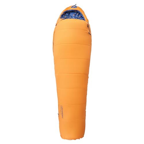 Retrospec Dream 25 Kids Sleeping Bag for Camping - Mummy Style, Water-Resistant, Lightweight 3lbs 3oz, Adjustable Length, Draft Collar, 25°F Rating - color: Day Dreamer