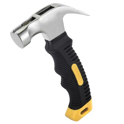 Small Claw Hammer - Mini Hammer for Women&Kids, Camping Hammer, Stubby Tack Hammer, Nail Hammer with Magnetic - color: Yellow