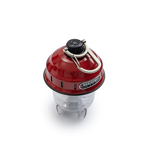 Barebones Beacon Hanging Light – Red, Rechargeable LED Camping Lantern with Adjustable Brightness – Weatherproof Vintage-Style Hanging Lantern for Outdoor Adventures and Year-Round Use - color: Red
