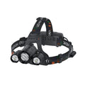 LED Headlamp Rechargeable, 6000 Lumens Super Bright Head Lamp, USB Rechargeable Headlight Flashlight with 3 LED Lights, 4 Modes, Zoomable, 90° Adjustable, Hiking, Hunting, Running, Fishing - color: Black