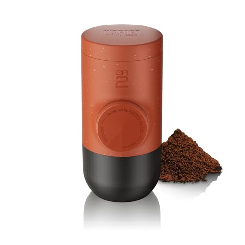 WACACO Minipresso GR2, Portable Espresso Maker Compatible Ground Coffee, Espresso Machine 18 Bar Manually Operated (Copper Clay) - color: Copper Clay