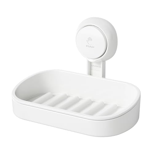 LEVERLOC Soap Holder, Soap Dish for Shower, Suction Cup Bar Soap Holder - style: 1 tier