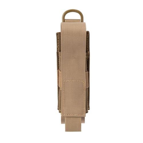 Tactical Flashlight Holster MOLLE Torch Holder MK4 OC/Mace Pepper Spray Canister Carrier EDC Flash Light Pouch Multitool Case with Strap&Snap Clip for Duty/Combat Belt Backpack Vest Chest Rig - color: Coyote Brown