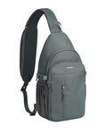 WATERFLY Small Crossbody Sling Bag: RFID Travel Hiking Daypack Man Woman | RFID-blocking,12 Multi-compartment pockets,Water-resistant,Adjustable shoulder strap with phone pocket,Durable nylon - color: Dark Grey