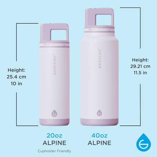 GROSCHE Alpine Flip 'N Sip Insulated Bottle with Straw Lid, Lavender, 20 oz - color: Lavender, size: 20 Ounces