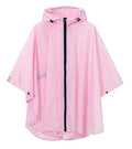 SaphiRose Lightweight Kids Rain Poncho Waterproof Jacket Zipper Up Rain Coat - color: Pink, size: 3-5T