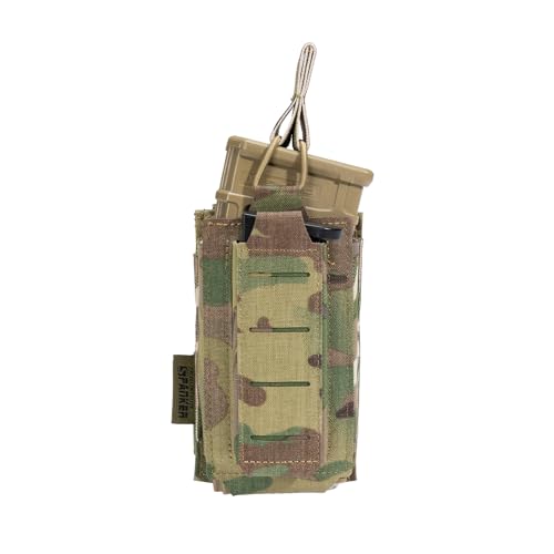 EXCELLENT ELITE SPANKER Tactical Open-Top Single/Double/Triple Molle Mag Pouch for Pistol Mag Pouch Tactical Bag Accessories Holder - color: Multicam