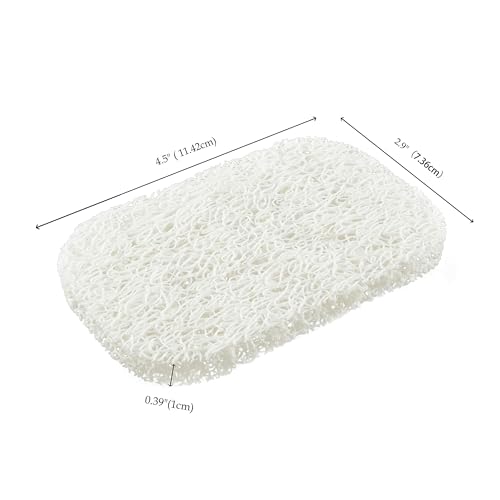 Snowkingdom 4 Pack White Soap Saver Holder for Bar Soap Shower Bathroom Dish Self Draining Lift Pad Porous Construction air circulate 2.9" x 4.5" PVC Non-BPA Non-Slip Durable - color: White