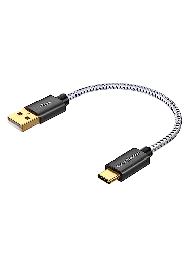 Short USB C to USB A 6inch,USB A to Type C Cord for iPhone/Laptop/Carplay | Anti Tear Braided, 0.5ft~10ft, 3A Fast Charging, 480Mbps, 56Kohm Pull-up Resistor,for Powerbank Cellphone Android Auto - color: Black, size: 0.5FT