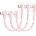 Right Angle USB C to USB C Cable 0.5FT 3Pack 65w - color: Pink, size: 0.5FT