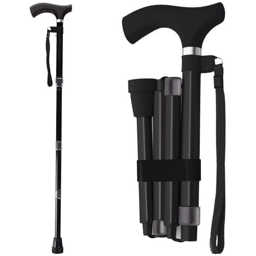 Switch Sticks Folding Walking Cane For Women & Men - color: Black