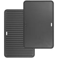 DELSbbq 16"x10" Reversible Cast Iron Griddle for Weber Go-Anywhere Grills | Portable Griddle Plate for Charcoal & Gas Go-Anywhere, Heavy-Duty Cast Iron Replacement for Weber 80631 67195,for Camping BBQ - size: 16" x 11" x 3"