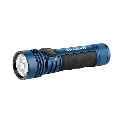 OLIGHT Seeker 4 Pro Rechargeable Flashlight Bright High Lumen Midnight Blue | 4600 Lumens, High Powerful Flash Light, with USB C Charging Holster, Waterproof IPX8 for Emergencies, Camping, Searching - color: Midnight Blue