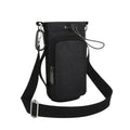E-Tree Canvas Crossbody Water Bottle Bag,Shoulder Strap,Phone Pocket Black | Canvas & Nylon, Fits 800ml Bottles, Adjustable Strap, Phone Pocket, Hiking Gym Camping, Unisex