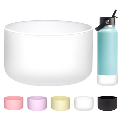 WK IEASON Protective Silicone Base Boot for Hydro Flask Wide Mouth Water Bottle, Anti-Slip Silicone Sleeve Cover Bumper for Hydro Water Bottle Accessories -3.56inch Bottom Diameter - color: Clear, size: 40 Ounces