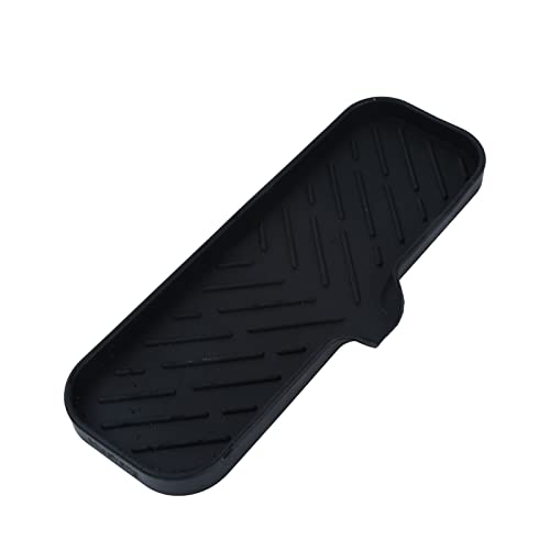 MicoYang Silicone Soap Dish with Drain Spout — Self-Draining Double Sink Organizer Tray for Kitchen & Bathroom, Dispensers, Sponges & Soap Holder, Non-Slip & Dishwasher Safe, Black (Large, 12"×4") - color: Black, size: L(12"×4")