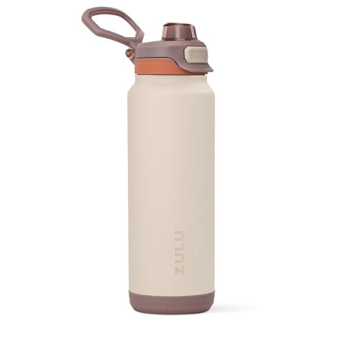 ZULU Powerfill Pro 32oz Stainless Steel Sip or Chug Water Bottle, Driftwood | Insulated stainless steel water bottle with Quick Fill™ lid, sip and chug spouts, leakproof lock, and dishwasher safe - color: Driftwood, style: 32oz