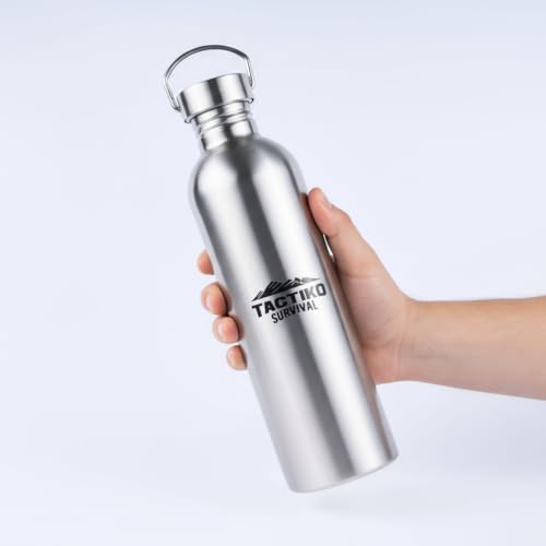 Tactiko Stainless Steel Wide Mouth Water Bottle | Single Wall Boil-Safe - color: Tan, size: 51 oz/1500 ml