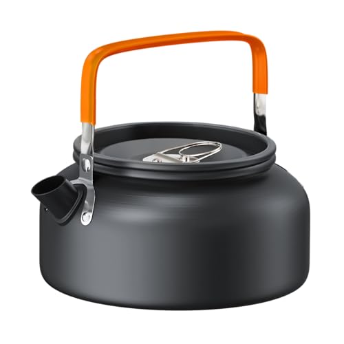 FUNYKICH 1.2L Camping Kettle with Carry Bag, Portable Stovetop Tea Kettle Fast Heating Boiling Hot Water for Open Fire, Lightweight Coffee Pot with Anti-Scald Handle for Outdoor Hiking Picnic Travel - size: 1.3 Quarts