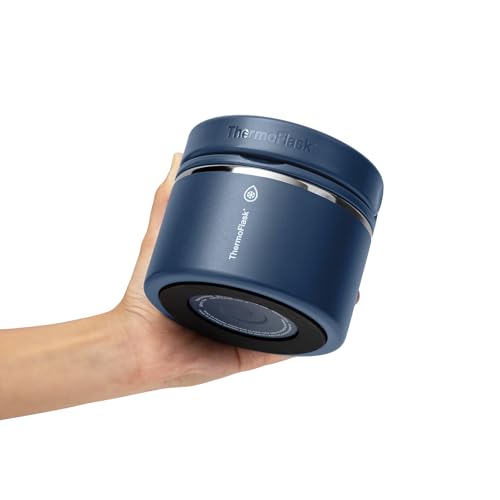 ThermoFlask Insulated Food Jar with Leakproof Lid (12 oz, Navy) - Stainless Steel Food Containers for Hot & Cold Meals, Lunch, Soup & Snacks - color: Navy, size: 12 oz