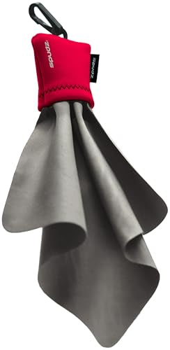 SPUDZ Classic Microfiber Lens Cleaner – Clip-On Pouch, Washable – for Binoculars, Scopes, Glasses, Screens | Classic | Red, 6 x 6 Inch - color: Red, size: 6 x 6 Inch