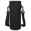 Neoprene Water Bottle Carrier Bag with Adjustable Shoulder Strap,Insulated Water Bottle Cover for Stainless Steel/Glass/Plastic Bottles - color: Charcoal Black, size: 500ml