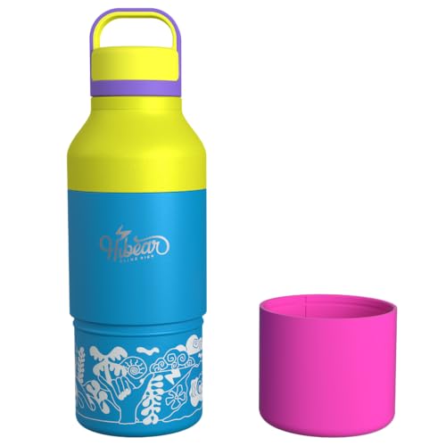 HIBEAR - 32oz All-Day Adventure Flask: The Insulated Multi-Tool of Beverage Bottles - Craft Pourover, Cold Brew, Tea, Water Infusion, Wine Decanting, Hydration. (Tropic Thunder) - color: Tropic Thunder