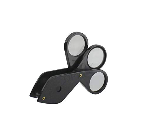 USA Folding Jewelers Loupe Style Pocket Magnifier - style: Triple Lens Fold Away Loupe