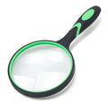 Large Magnifying Glass 5X Handheld Reading Magnifier for Seniors & Kids - 100MM 4INCHES Real Glass Magnifying Lens for Book Newspaper Reading, Insect and Hobby Observation, Classroom Science (GREEN)