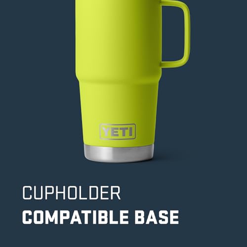 YETI Rambler 20 oz Travel Mug, Stainless Steel, Vacuum Insulated with Stronghold Lid - color: Chartreuse