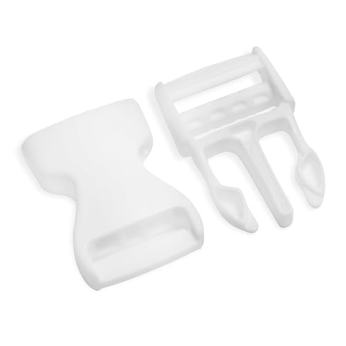 Buckles for Straps Set of 4 Pcs Plastic Buckle Clip Quick Side Release Plastic Fastener - color: White, size: 3/4'' (20mm)