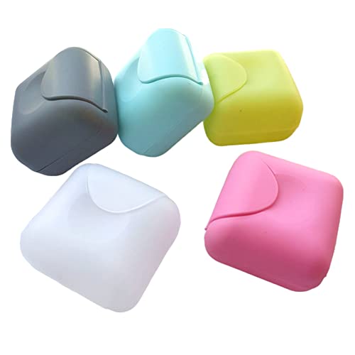 Portable Travel Soap Container Case Box Holder with Lid, Plastic Soap Dish Organizer for Bathroom Home Outdoor Hiking Camping (5 Pack)