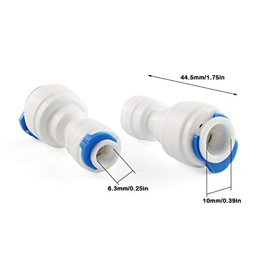 E-outstanding Quick Straight Connector 5PCS 1/4inch to 3/8inch OD Quick Straight Push Connector Water Tube Pipe Fitting Kit for RO Water Systems Purifiers Filters (Pack of 2) - size: 1/4 inches (Pack of 2)