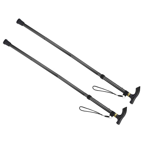 M METERXITY Trekking Poles - Collapsible Hiking Walking Sticks, Telescopic & Folding, Apply to Women Walking Backpacking - color: Black
